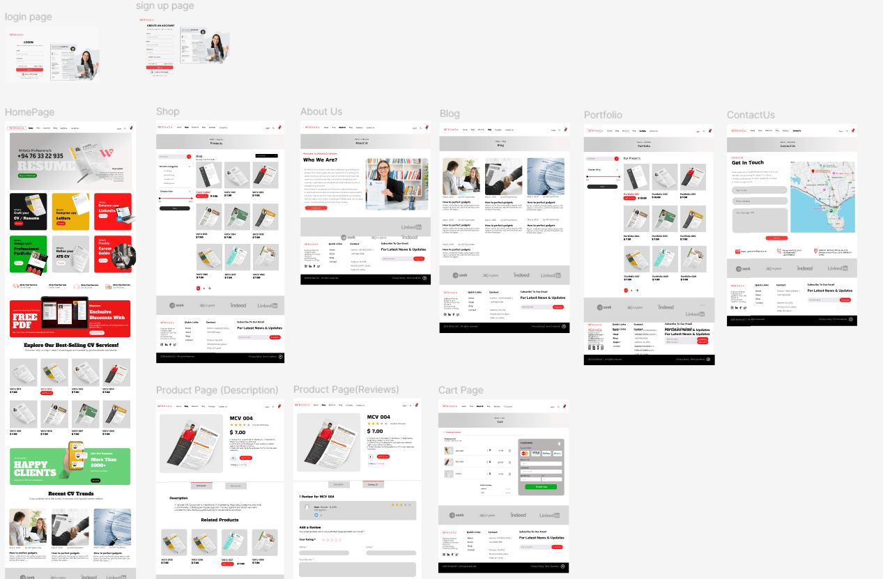 UI/UX — WriteCo Company Website