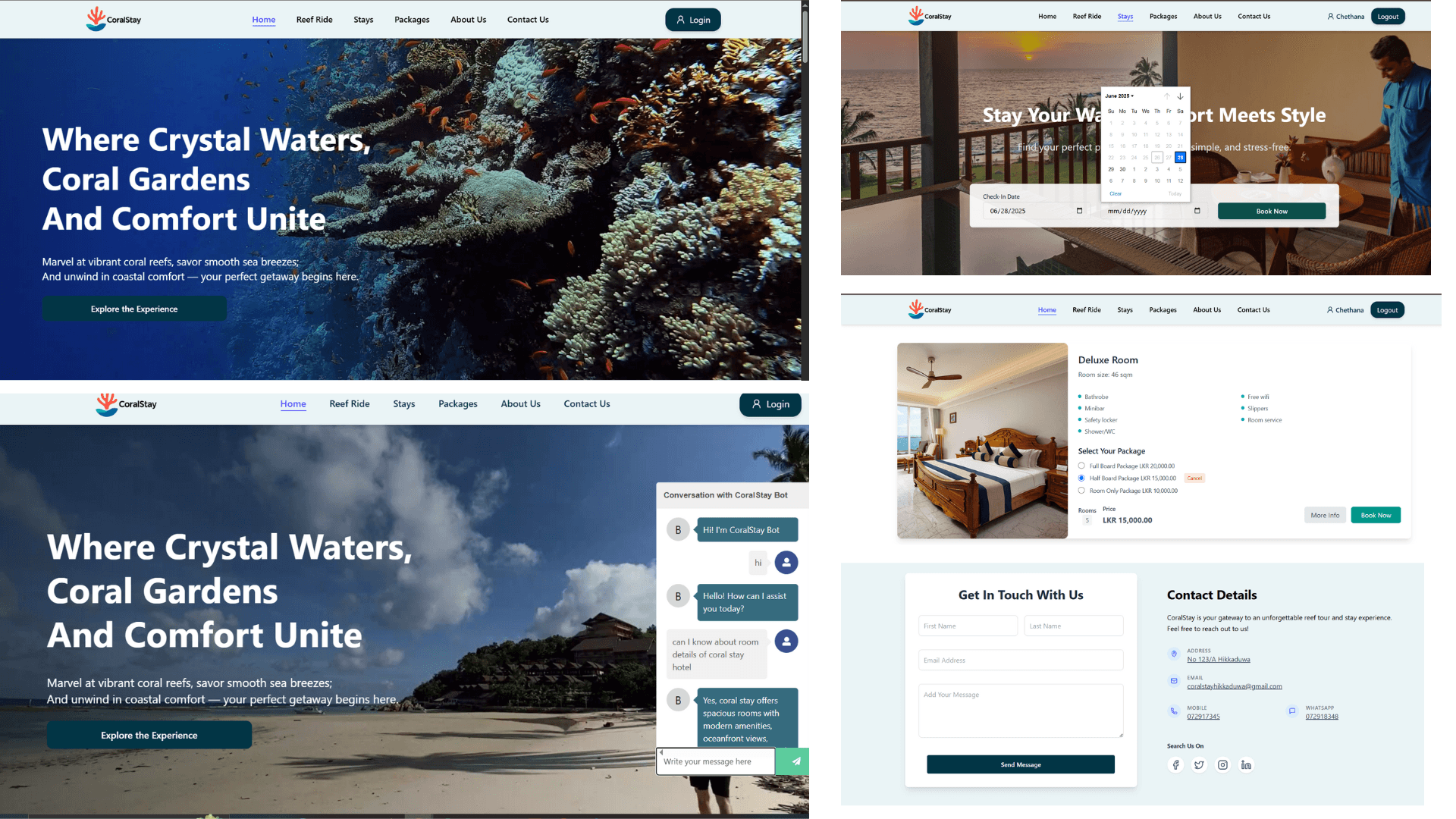 CoralStay — Hotel & Reef Tour Booking + AI Chatbot